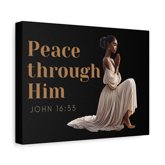 Peace Through Him Canvas