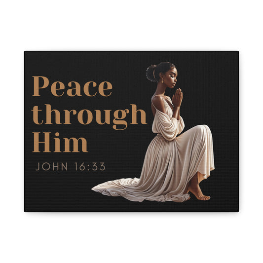 Peace Through Him Canvas