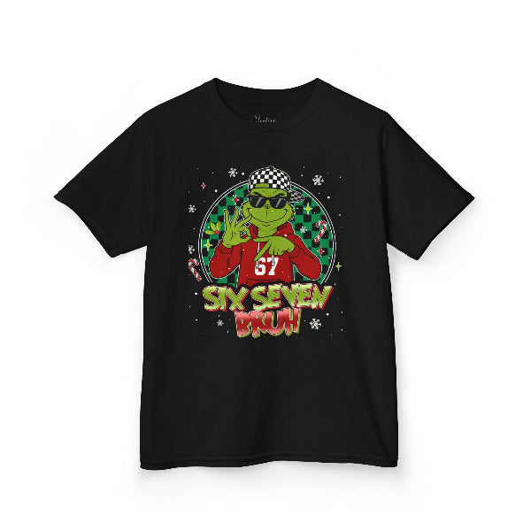 Black t-shirt with a colorful graphic of a frog wearing sunglasses and a checkered hat on a white background.